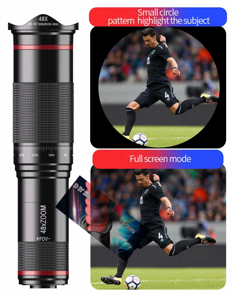 48X 4K HD Optical Zoom Telephoto Phone Camera Lens (6)