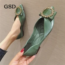 Новое поступление; модные женские туфли на плоской подошве с бантом из кристаллов; мягкие удобные лоферы без застежки; женские офисные туфли на плоской подошве с острым носком