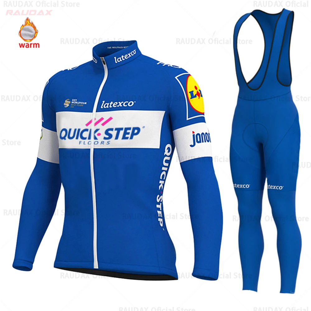 

2020 QUICK STEP Pro Team Cycling Jersey Winter Thermal Fleece Cycling Clothing Bike Bib Pant Set MTB Ropa Ciclismo Maillot Wear