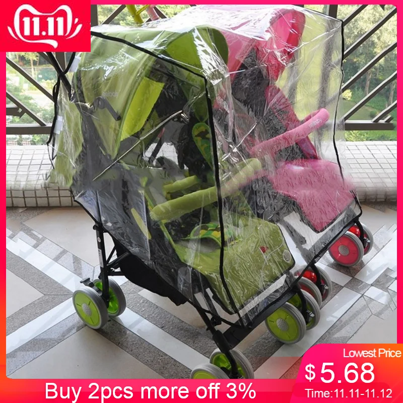 side by side double stroller rain cover