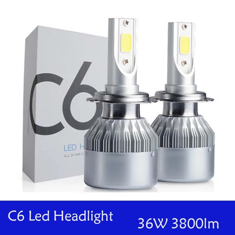 ShenLao 2 шт. светодиодный фар 6000LM H4 H7 светодиодный фар автомобиля H1 H11 9005 HB3 9006 HB4 светодиодный противотуманные фары
