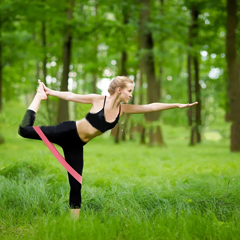 Yoga Belt Latex Tension Band Elastic Yoga Resistance Rubber Bands Indoor Outdoor Fitness Equipment Workout Elastic Bands