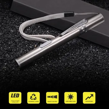 

Portable Usb Rechargeable Led Flashlights Stainless Steel Waterproof Mini Keychain Light Lithium Battery Portable Light P3