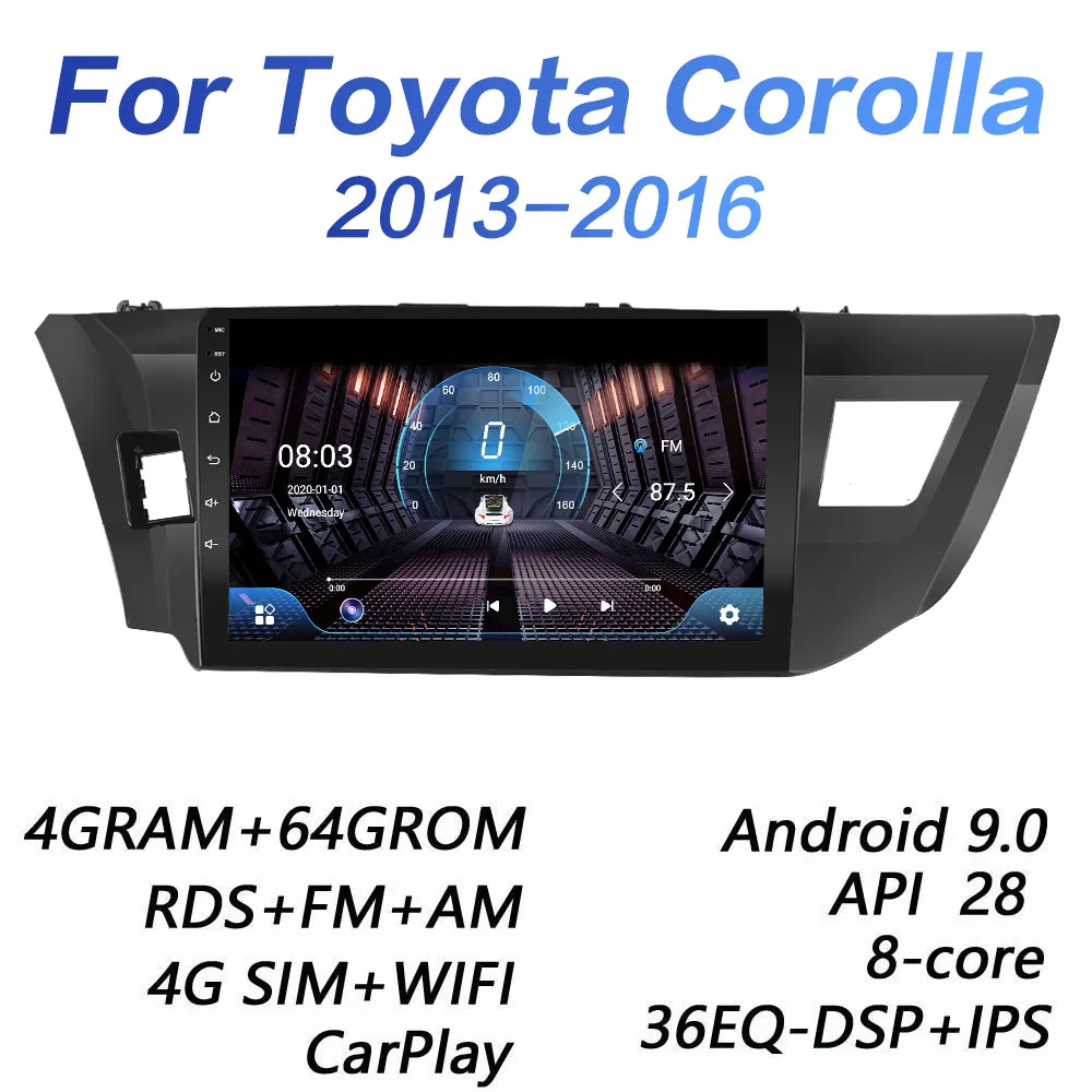 Автомагнитола 2 din мультимедийный видеоплеер с 4G + 64GROM DSP Android 9 0 для Toyota Corolla \ Ralink 2013