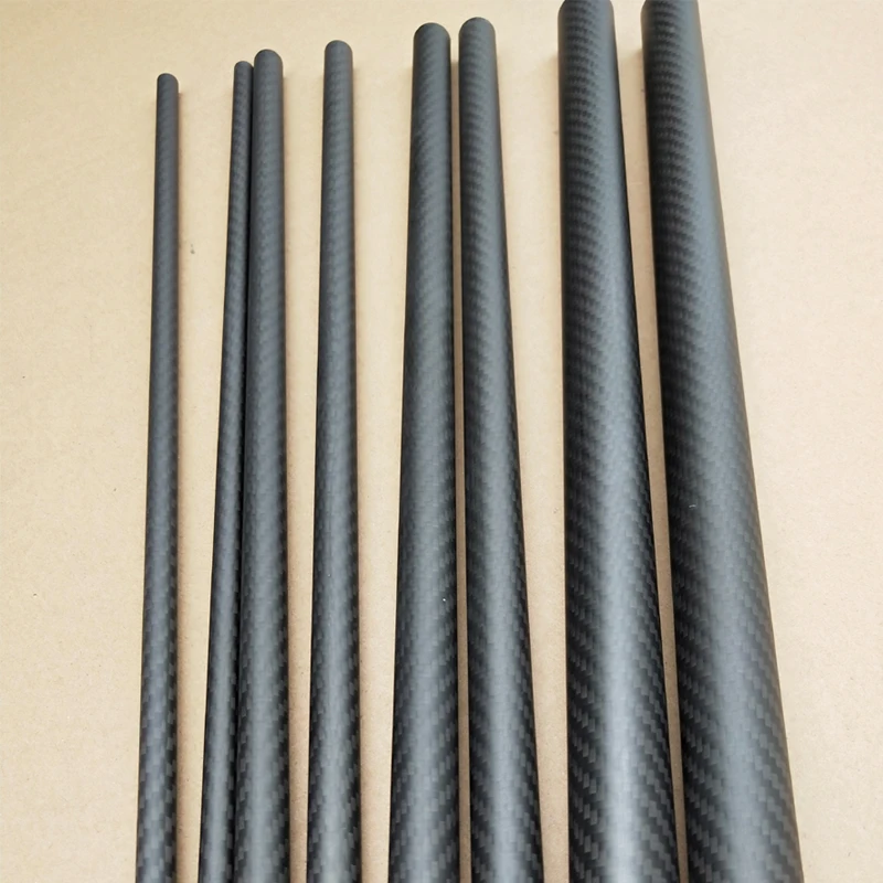 식물 보호 항공기용 고복합 경도 탄소 섬유 튜브, 3K 능직 매트, 길이 500mm, 8 개