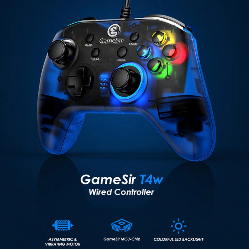 GameSir T4W контроллер ПК геймпад Проводная игровая площадка турбо функция двойная