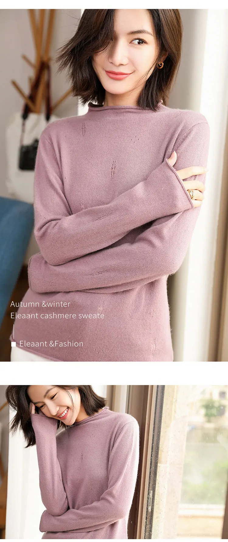 Новинка кашемировый женский свитер с воротником-стойкой классический легкий мягкий кашемировый пуловер Свитера Базовый стиль женские джемперы