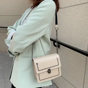 

Retro Soild Color Small Square Bags For Women 2020 summer Handbag And Small Chain Shoulder Bags Fashion Cross Body Bag