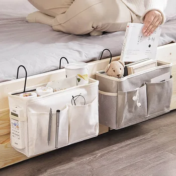 

Cotton Linen Hanging Pocket Bedside Waterproof Organizers Wardrobe Closet Organizer For Sundries Wall Pouch Makeup Storage Bag