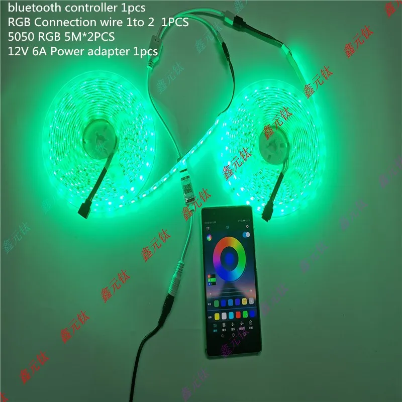 RGB полоса 5 м 10 м Мини bluetooth контроллер 24key источник питания 3A 6A провод 1to2 полный комплект лампы ремень