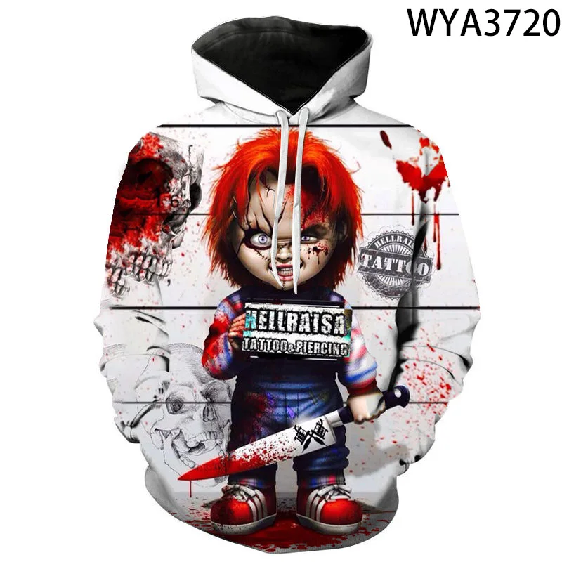 

New 3D Printed Hoodies Chucky Men Women Children Sweatshirts Streetwear Fashion Casual Boy Girl Long Sleeve Pullover Streetwear