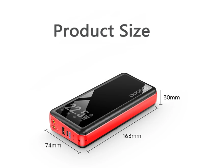 power bank battery 30000mAh Power Bank Built in Cable AC Plug 22.5W Fast Charging Powerbank for iPhone 13 12 11 Samsung Xiaomi Poverbank with Light power bank 10000mah