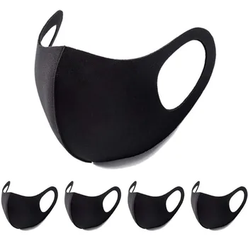 

5PCS Outdoor Scarf Cotton Facemask Dustproof Faceshield Black Cloth Facemask Washable Mascarillas Mondmasker Mondkapjes Wasbaar