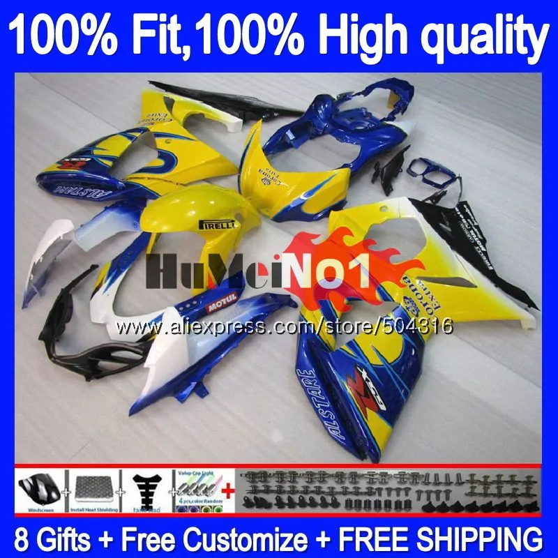 Инъекции для SUZUKI GSX-R1000 GSXR 1000 K9 23MC. 16 GSXR1000 2009 2010 2011 2012 2013 09, 10, 11, 12, 13 лет, 16 обтекатель OEM синий CORONA