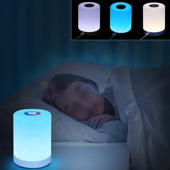 

LED Night Light 3D Cylindrical Bedside Table Lamp Rechargeable Night For Home Lights Colorful Lamp Children's U3L0