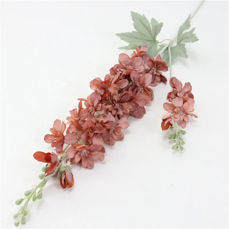 Autumn 87 см фиолетовый delphinium DIY букет орхидей Шелковый гиацинт Континентальный Искусственные цветы Свадебные, домашние, вечерние, рождественские украшения - Цвет: Autumn