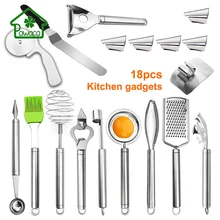 18 шт./компл. Кухня посуда набор для выпечки тортов шпатель пицца Ножи с двухголовой Фрукты Ложка для карвинга нож для пилинга Кухня гаджеты Инструменты