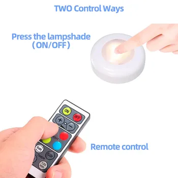 

Wireless Wall Cabinet Light Dimmable Touch Sensor LED Closet Light LED Puck Lights for Home Kitchen Bedroom Lamp RGB 16 Colors