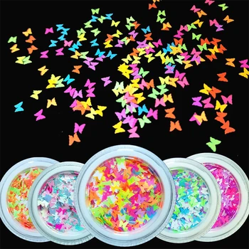 

Nail Sequins Butterfly Shape Nail Flakes Paillette 3d Laser Glitter Bow Tie Sequin Nail Art Decorations DIY Beauty Tips TSLM1