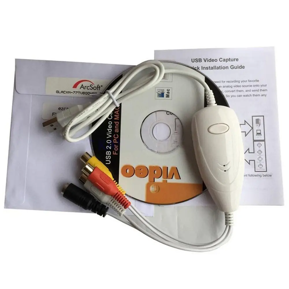 Usb Захват аудио, Видео Vhs конвертер DVD карты захвата видеокамеры ТВ коробка старый Vhs лента в цифровой файл
