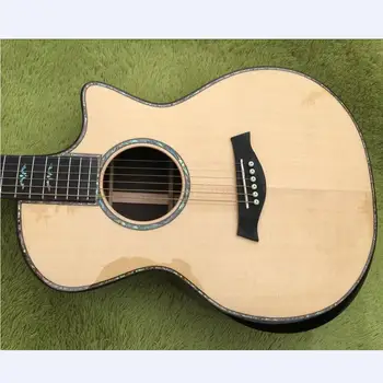 

body cut Chaylor 914ce acoustic guitar all real abalone solid spruce top TY 914 acoustic electric guitar