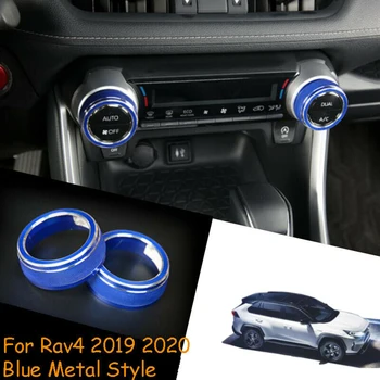 

For 2019 2020 Toyota RAV4 Button Decoration Trim Blue Trim Accessories