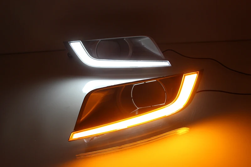 Автомобильный мигающий светодиодный DRL дневные ходовые огни для Ford Ranger с желтой поворотной сигнальной лампой