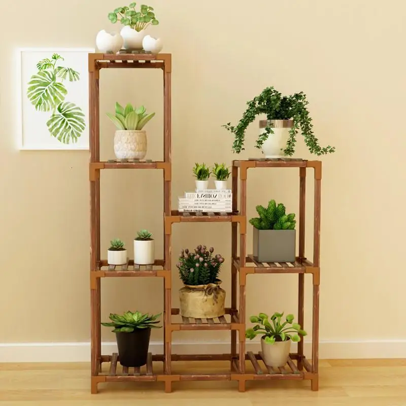 Macetas Estanteria Jardin Estante Repisa Para Plantas Escalera Decorativa Madera напольная стойка для балкона Цветочная Полка Подставка для растений