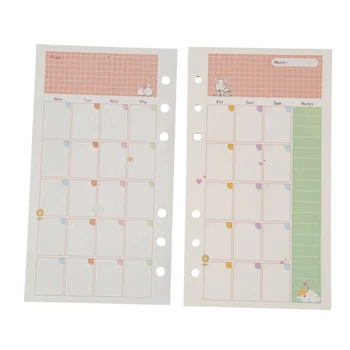 

2 Pcs A6 Cute Colorful Diary Refills Spiral Notebook Replace Color Core Loose Leaf Stationery Gift School Planner Ring Binder Pa