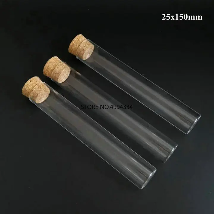 

Free Shipping/12pcs/lot 25x150mm Flat bottom Glass Test Tube with cork stopper for kinds of Laboratory experiments