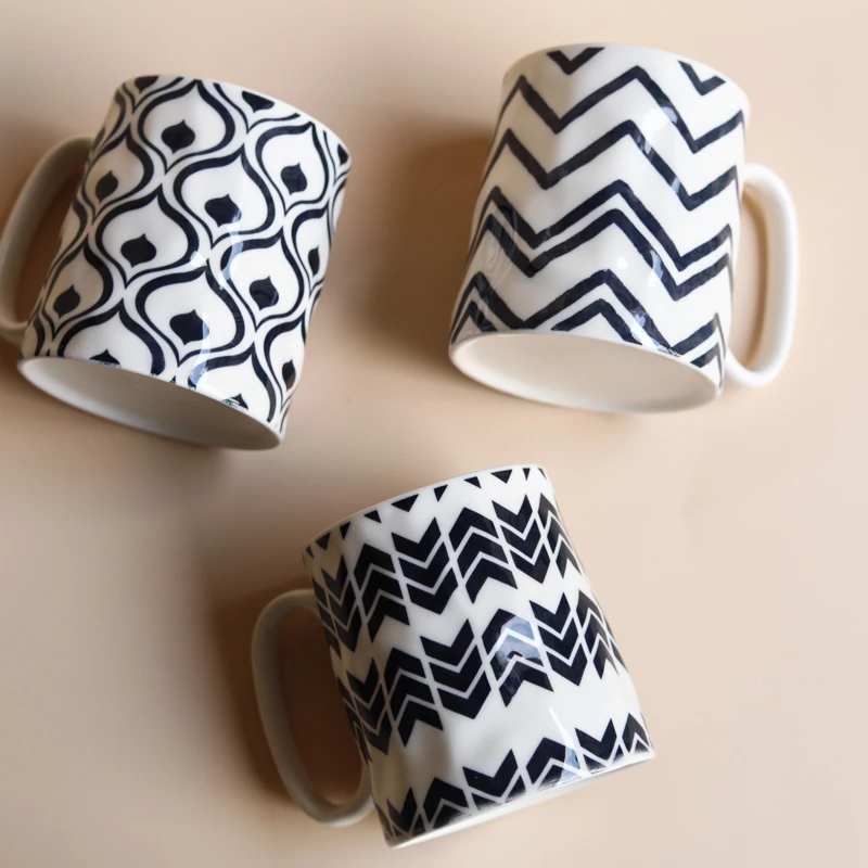 Coffe mugs Moroccan style wavy irregular trapezoidal ceramic mug | Дом и сад