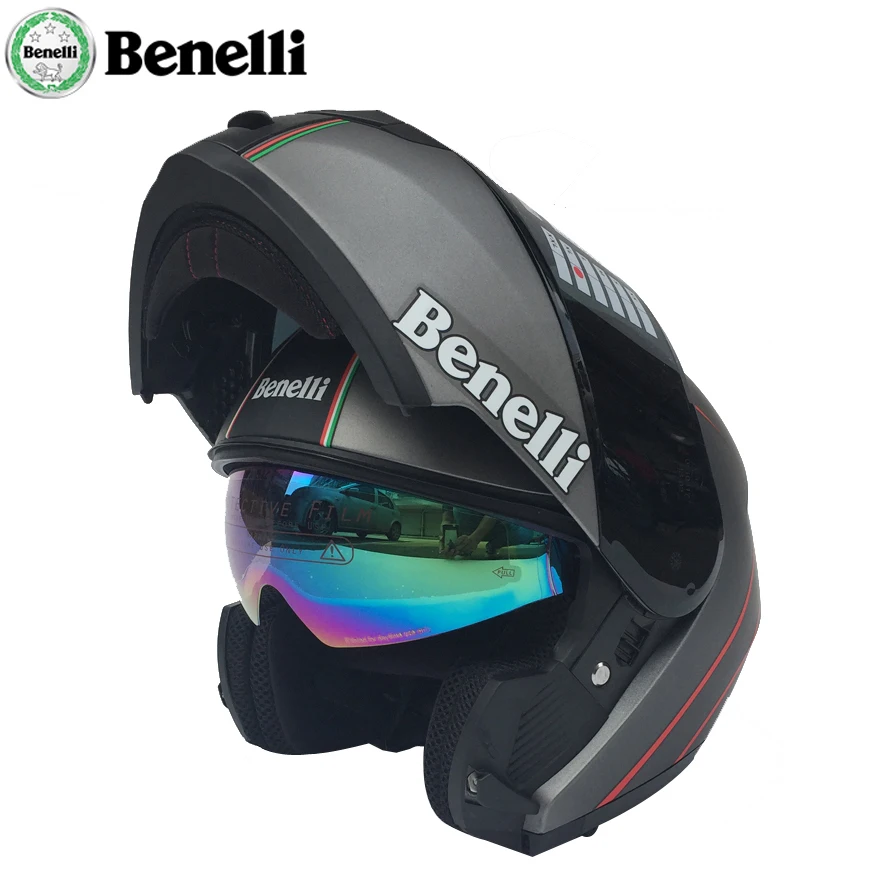 Benelli Flip Up Moto bersepeda Helm Man Moto rbike Modular Balap capacete  Penuh Wajah Helm Casco DOT Casque moto|Helm| - AliExpress