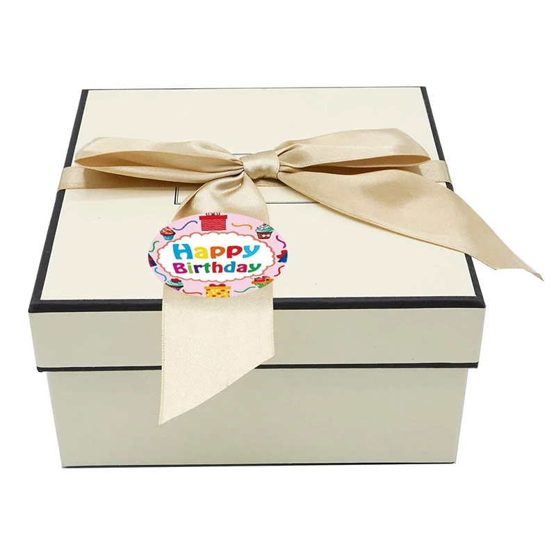 50-500pcs 1inch Cute Happy Birthday Stickers Handmad Decor Envelope Sealing Label Kids toys gift Package Stationery Stickers