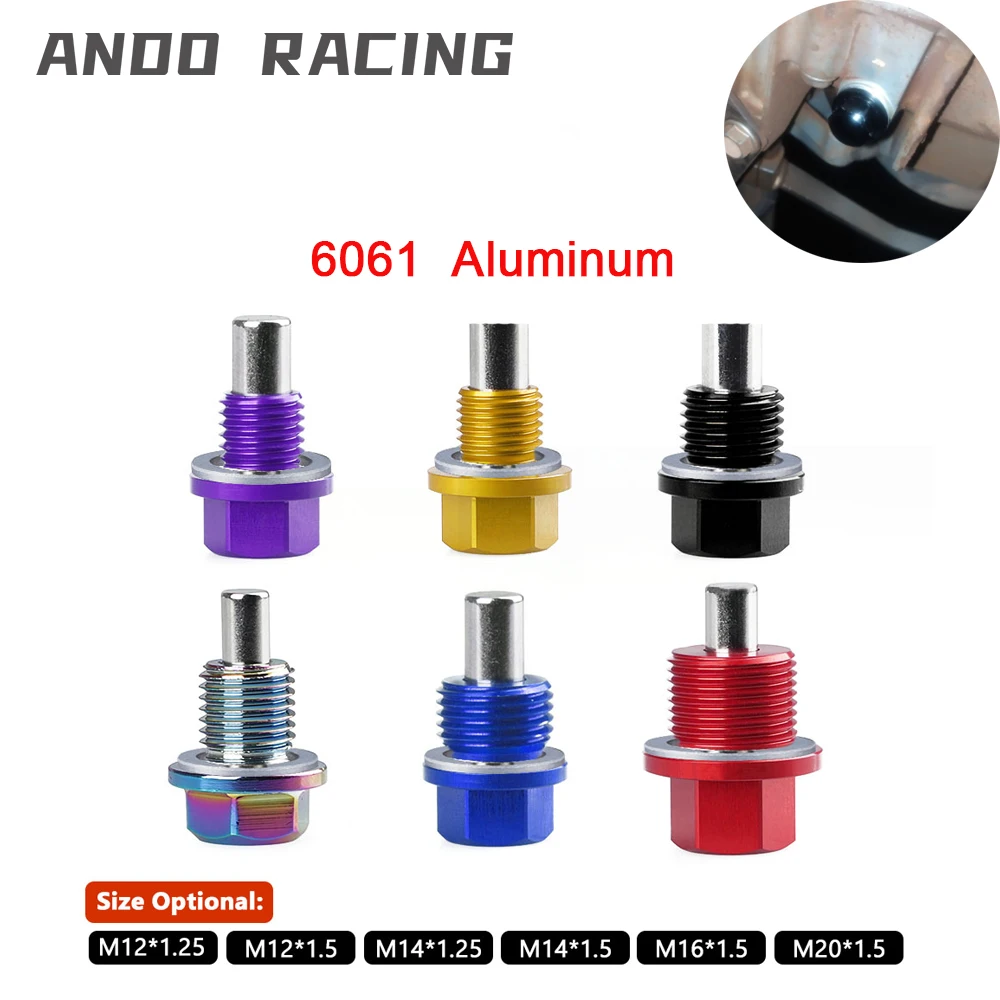 6061 Aluminum Magnetic Oil Drain M12 M14*1.25 1.5 Bolt Oil Sump Drain Plug Nut Plug Neo Chrome oil drain plug