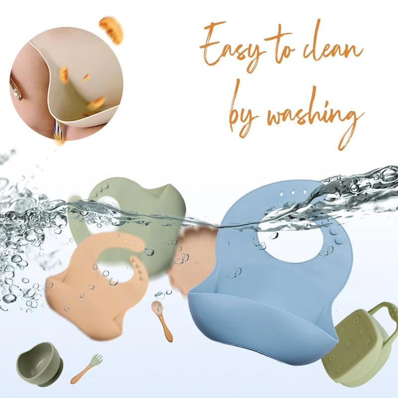 Let's Make 7pcs/set Silicone Baby Feeding Tableware Set Silicone Toddler Cup Bowl Food Plate Feeding Training Children Dishes