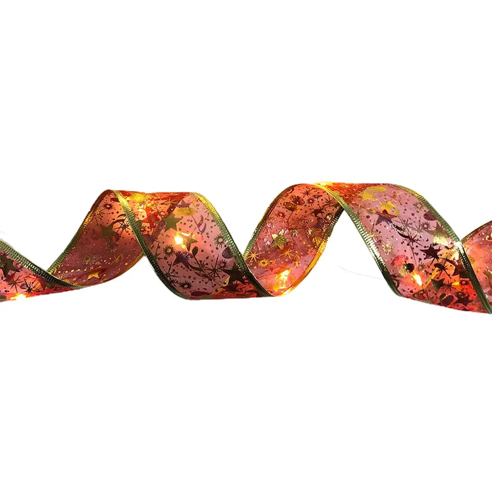 LED Lights Hot Stamping Double Ribbon Christmas Decorations Beautiful And Practical | Дом и сад