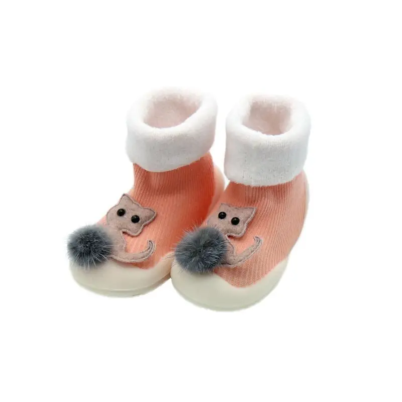 18 Autumn And Winter New Style Brushed And Thick Baby Babies' Toddler Shoes Socks Children Floor Socks Rubber Sole Anti-slip Car
