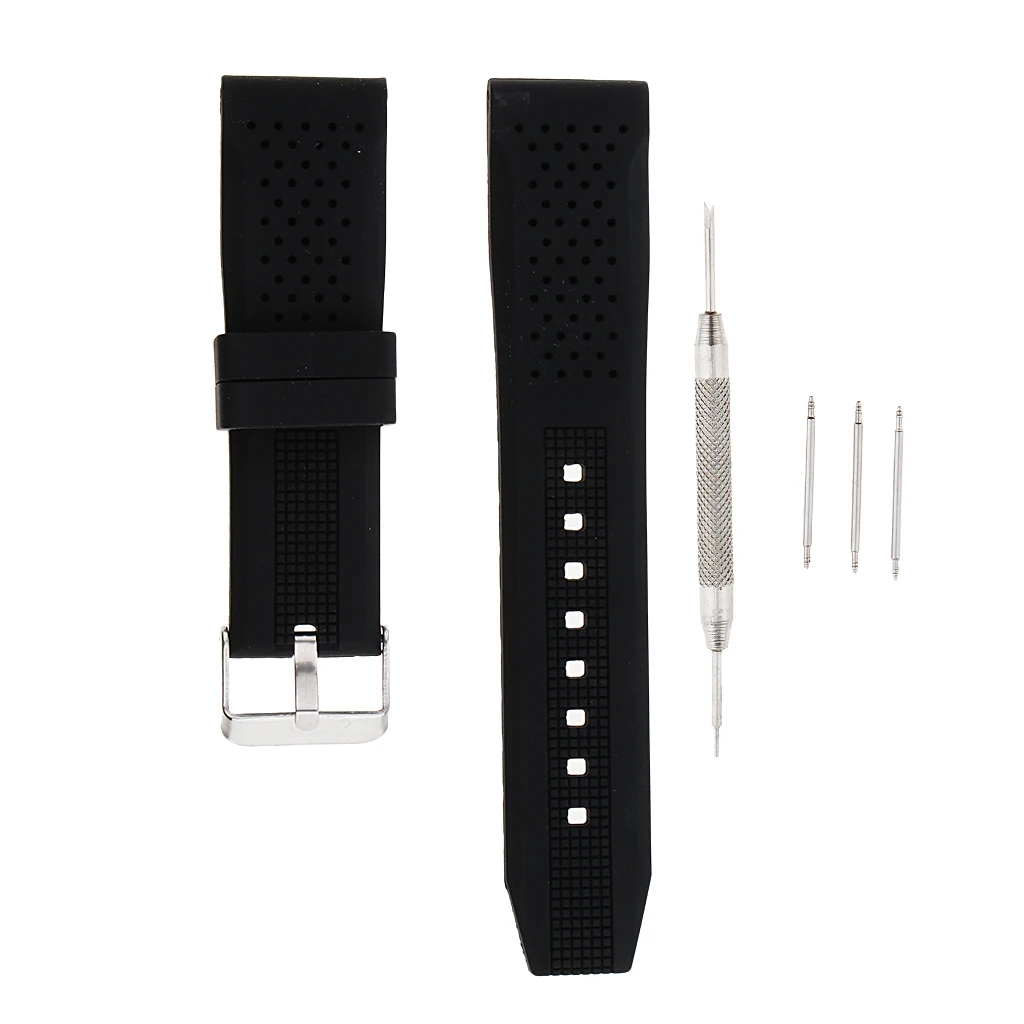 

Fashion Watch Band Silicone straps Watchbands Charm Unisex Stainless Steel Buckle Watch Accessories Men 22mm