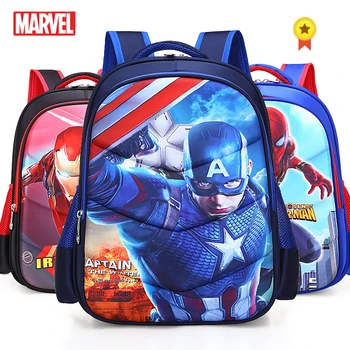 

Marvel Captain America Iron Man Spiderman Girl Baby Children Nursery School Bags Bagpack Schoolbags Canvas Kids Student Backpack