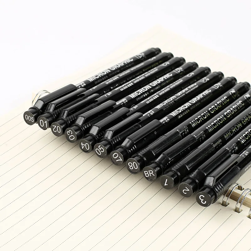 12x Fine Liner Coloured Pens ART & DESIGN 0.4mm Nib Home School Work Fineliner 