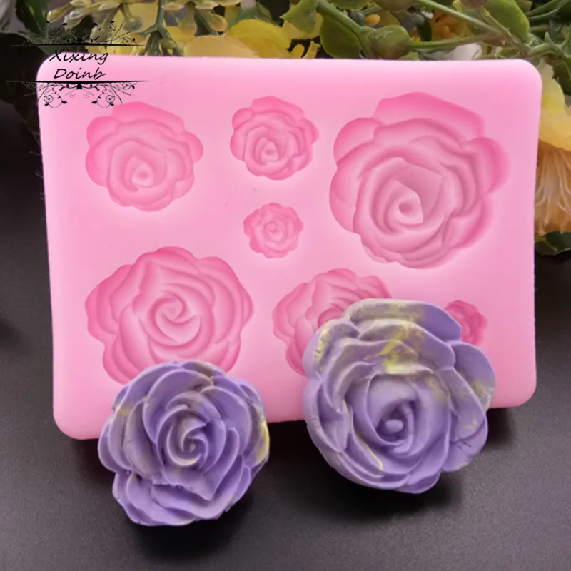 

Xixing Rose Flower silicone mold fondant mold cake decorating tools chocolate confeitaria mold baking accessories