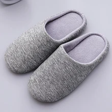 Домашние тапочки размера плюс 47, мужские и женские тапочки из хлопчатобумажной ткани, теплые мужские домашние тапки с нескользящей подошвой