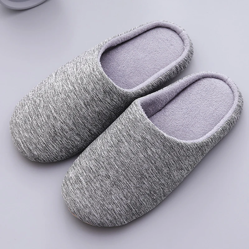 

Slippers home Plus Size 47 Cotton Fabric Man and women slippers Half bag with Non-slip Warm slippers for men House slippers