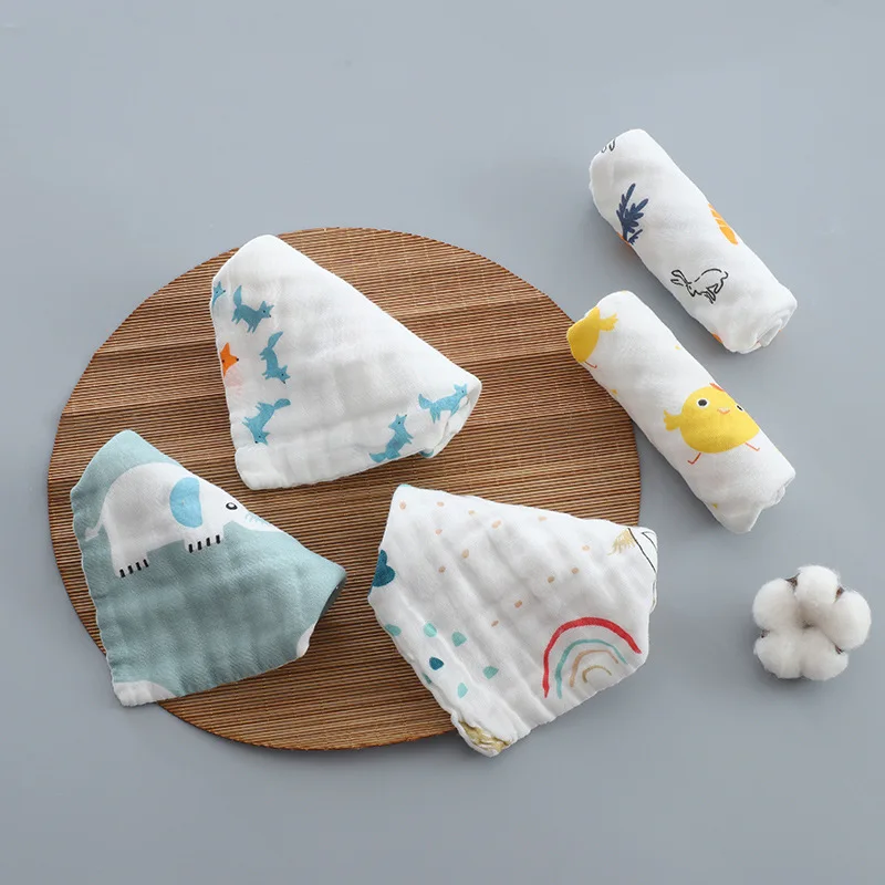 25X25CM муслиновые квадраты полотенце хлопок для новорожденных 6 слойный хлопковый