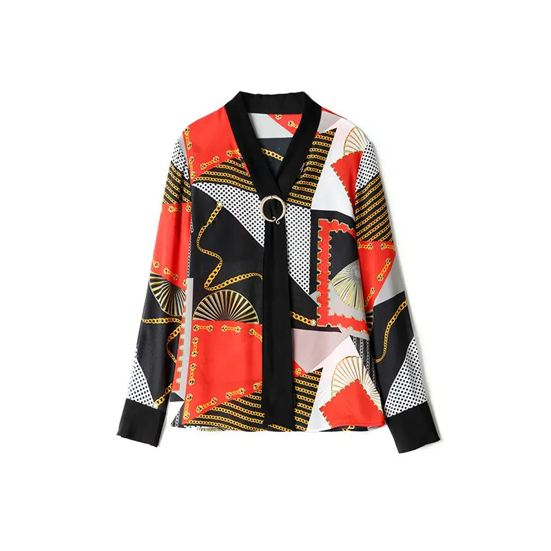 Женские рубашки с принтом, Blusas Mujer De Moda, воротник Питер Пэн, Офисная Женская одежда, корейский топ, корейская мода, одежда