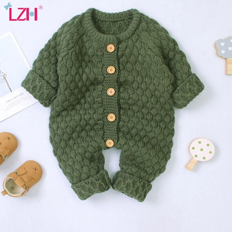 2020 Autumn Newborn Baby Boys Girls Clothes Winter Knitting Romper For Baby Overalls