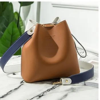 

Messenger bag Women Bucket Shoulder Bag large capacity vintage Matte PU Leather lady handbag Luxury Designer bolsos mujer Black
