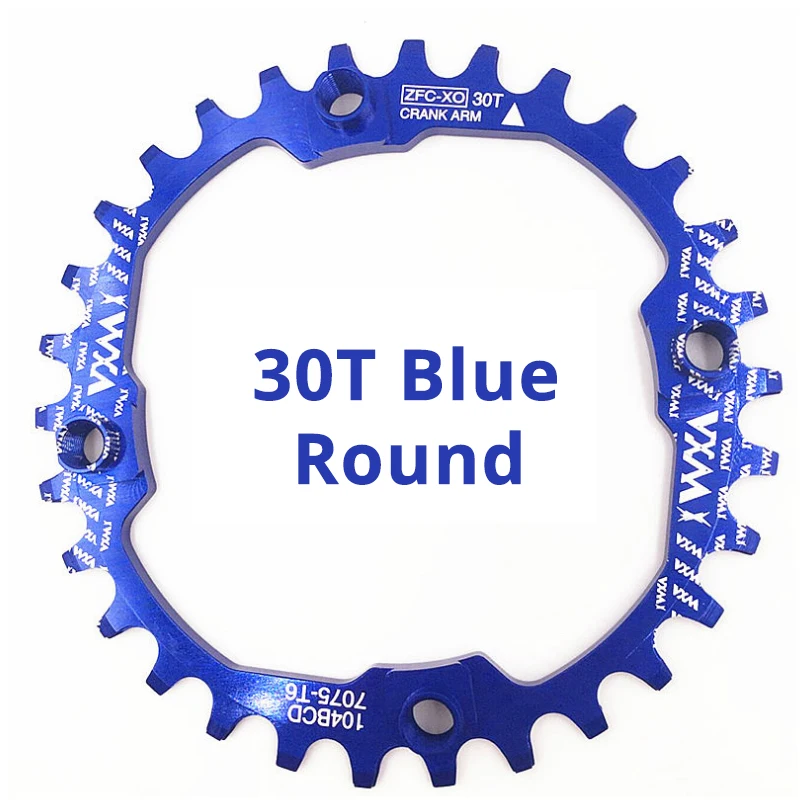 30T Blue Round VXM велосипедный Кривошип 104BCD велосипедная круглая 30T цепь узкая широкая Ультралегкая 7075-T6 MTB велосипедная цепь круг шатунная пластина - Цвет: 30T Blue Round