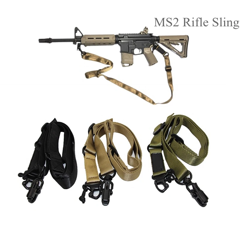 

1 Pcs Double Point Tactical Multi-Mission Rifle Sling Gun Strap System Mount Set Hunting Rifle Two 2 Point Gun Sling
