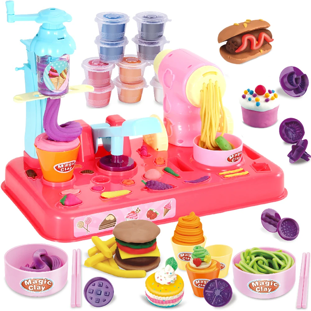 

Children DIY Plasticine Noodle Maker Ice Cream Machine Mold Play Toy Fun Modeling Clay Dough Playset For Girls And Boys #20